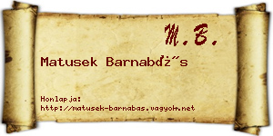 Matusek Barnabás névjegykártya